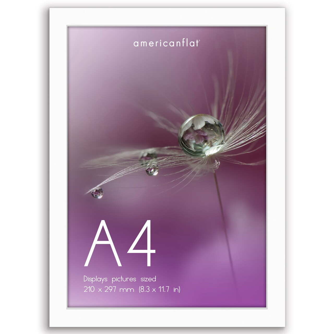 Americanflat A2 A3 A4 A5 Poster Frame - Picture Frame to Display Posters - Ideal for Documents and Artwork - Plexiglass Cover - Adjustable Hanging Hardware - Includes Easel